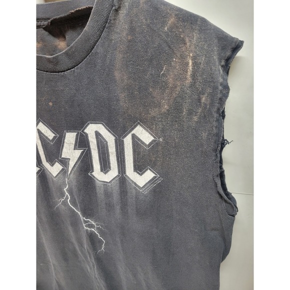 ACDC Band T Shirt grunge Sleeveless Rock Music Lightning Bolt Graphic Tee XL - Picture 4 of 7